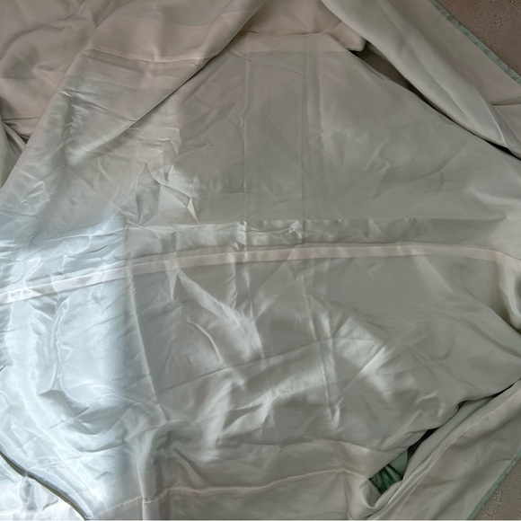 Beautiful Vintage Japanese Kimono Silk Sage Sea Green Fan Uchiwa Cotton Flower - Picture 11 of 12